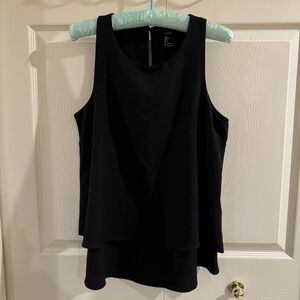 Forever 21 Black Flowy Tank with Slit in Back